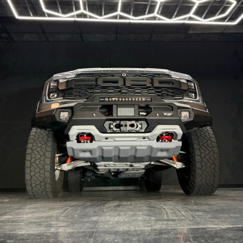 Ford Ranger Raptor Front Bumper - Rival 4x4 - Aluminum w/Winch Mount and Recovery Points - `24-`26